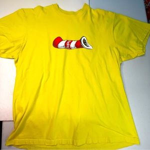 Supreme Yellow Color Cat in the Hat Mens Large Size Tee Shirt